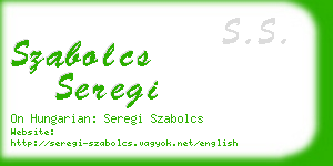 szabolcs seregi business card